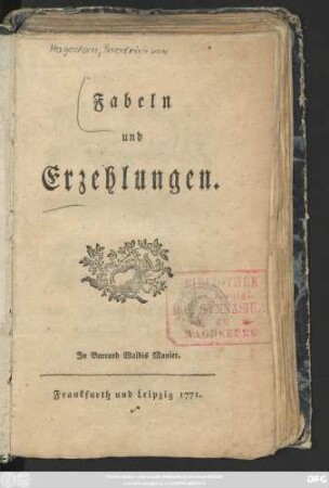Fabeln und Erzehlungen : In Burcard Waldis Manier