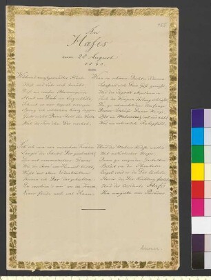 Brief von Riemer, Friedrich Wilhelm an Goethe, Johann Wolfgang von