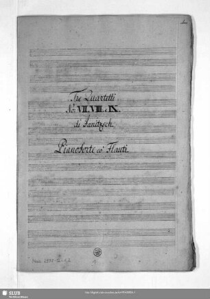 3 Quartets. Arr - Mus.2977-Q-1,2 : pf, cemb
