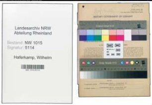 Entnazifizierung Wilhelm Haferkamp , geb. 05.12.1907 (Getreidehaendler)