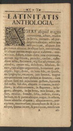 Latinitatis Anthologia