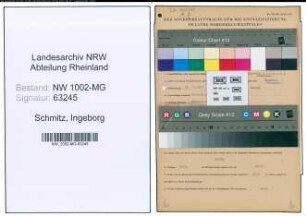 Entnazifizierung Ingeborg Schmitz , geb. 13.11.1914 (Sekretaerin)