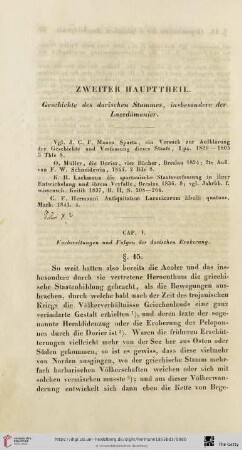 Zweiter Haupttheil: Geschichte des dorischen Stammes, insbesondere der Lacedämonier