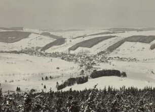 Geising. Ortsansicht von der Kohlhaukuppe (früher Wettinhöhe)
