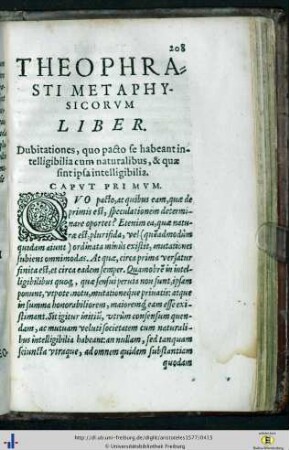 Theophrasti metaphysicorum.