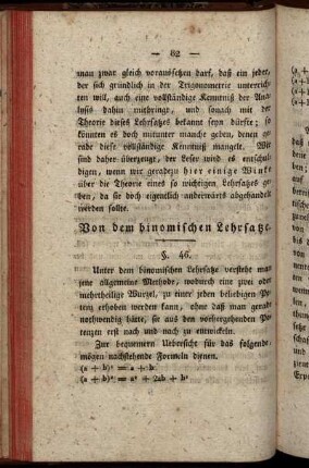 Von dem binomischen Lehrsatze.