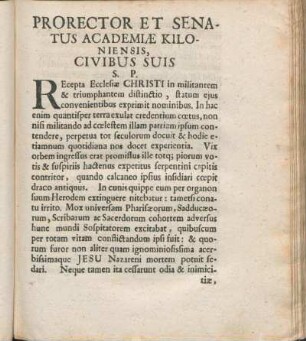 Prorector Et Senatus Academiæ Kiloniensis, Civibus Suis S. P.