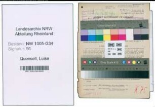 Entnazifizierung Luise Quensell , geb. 01.10.1859 (Geschaeftsinhaberin)