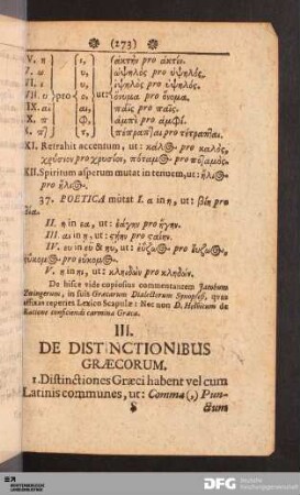 III. De Distinctionibus Græcorum.