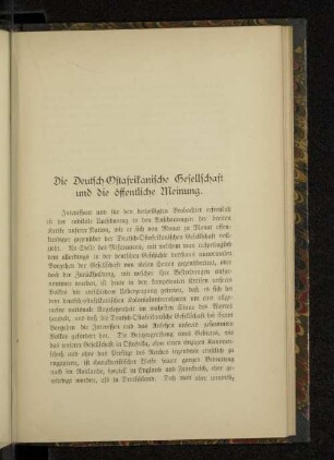 Die Deutsch-Ostafrikanische Gesellschaft und die öffentliche Meinung.
