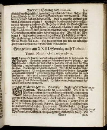 Evangelium am XXIII. Sonntag nach Trinitatis.