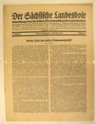 Mitteilungsblatt der DDP Sachsen zur Kommunalpolitik der Partei
