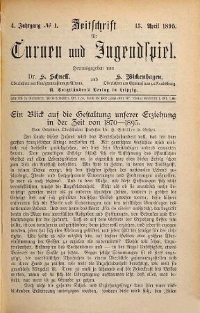 Zeitschrift für Turnen und Jugendspiel. 4. 1895/96