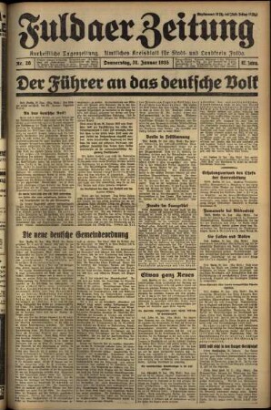 Erste Ausgabe vom Donnerstag, den 31. Januar 1935.