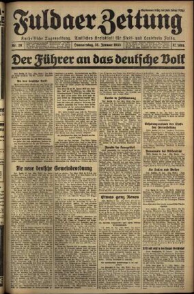 Erste Ausgabe vom Donnerstag, den 31. Januar 1935.