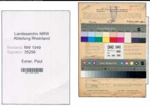 Entnazifizierung Paul Exner , geb. 21.12.1900 (Postbeamter)