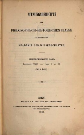 Sitzungsberichte. 44. 1863