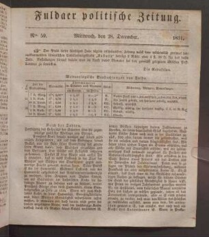 Mittwoch, den 28. December. 1831