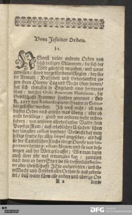 Vom Jesuiter Orden.
