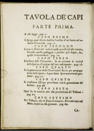Tavola De'Capi