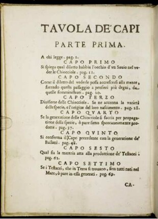 Tavola De'Capi