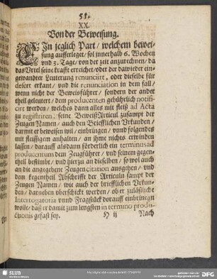 XX. Von der Beweisung
