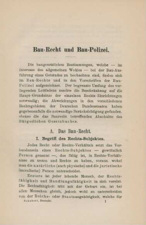 Bau-Recht und Bau-Polizei.