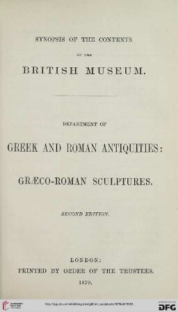 Band 1: Græco-roman sculptures