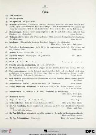 Varia (Nr. 473-497)