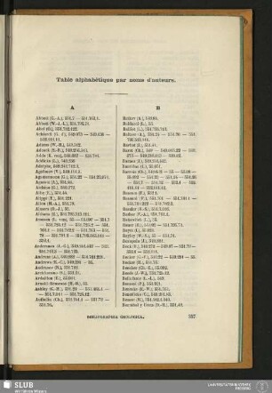 Table alphabétique par noms d'auteurs