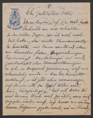 Brief an B. Schott's Söhne : o.D.