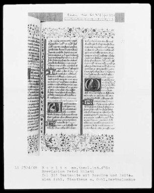 Breviarium Petri Mileti — ---, Folio 331rectoBuchseite