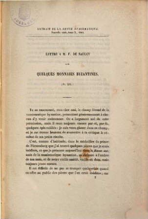 Lettre a M. F. de Saulcy sur quelques monnaies byzantines