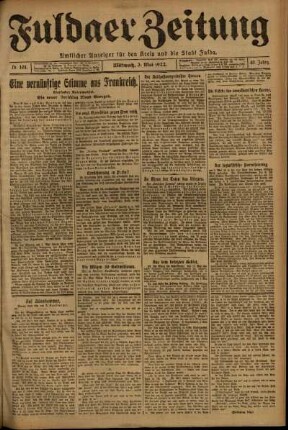 Ausgabe vom Mittwoch, den 03. Mai 1922.