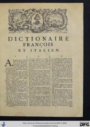 Dictionaire François Et Italien.