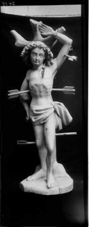 Kloster Lichtental Fürstenkapelle Figur Heiliger Sebastian aus Holz (Anfang 15. Jahrhundert)