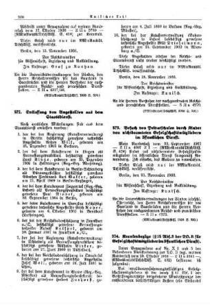 Entlassung von Angestellten ans dem Staatsdienst : [Allgemeine Verwaltungssachen] ; [Für das Reich] ; [Amtliche Erlasse] ; [Amtlicher Teil]