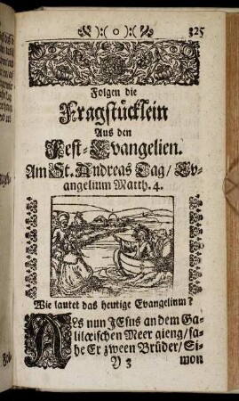 Folgen die Fragstücklein Aus den Fest-Evangelien.