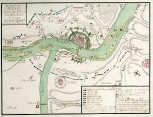 WHK 31 Krieg mit Frankreich 1792-1805: Plan der Gegend um Mainz mit den Stellungen der vereinigten deutschen Armee, um 1793