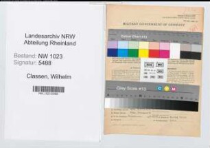 Entnazifizierung Wilhelm Classen , geb. 18.02.1903 (Staatsarchivrat)