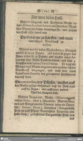 Die Gedärme zu stärcken, und einen unmässigen Durchlauff zu helffen