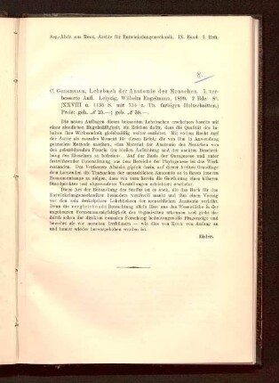 C. Gegenbaur, Lehrbuch der Anatomie des Menschen