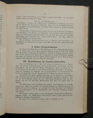 III. Unterstützung der Familien Einberufener.