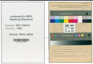 Entnazifizierung Heinz Jakob Gerock , geb. 13.07.1911 (Angestellter)
