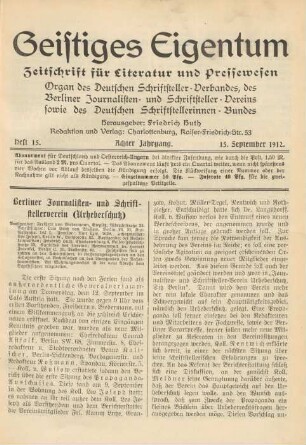 Heft 15 (15. September 1912)