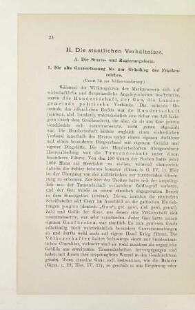 II. Die staatlichen Verhältnisse