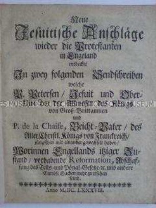 Schrift zur Gegenreformation in England