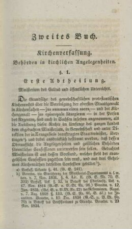 Zweites Buch. Kirchenverfassung. Behörden in kirchlichen Angelegenheiten.