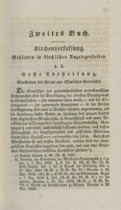 Zweites Buch. Kirchenverfassung. Behörden in kirchlichen Angelegenheiten.