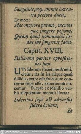 Caput. XVIII. Stellarum pariter oppositiones sunt